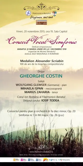 Concert Vocal-Simfonic dedicat simpozionului Banatul si Marea Unire de la 1 Decembrie 1918