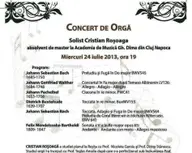 Debut artistic intr-un concert baroc de orga, la Timisoara