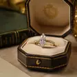 Inel de logodnă piatră pătrată Emerald Castelo