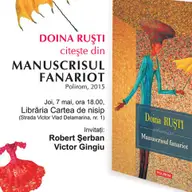 Doina Rusti citeste din Manuscrisul fanariot la Libraria Cartea de nisip