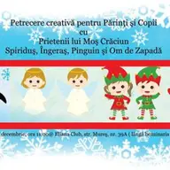 Petrecere creativa cu prietenii lui Mos Craciun - Spiridus, Ingeras, Pinguin si Om de Zapada