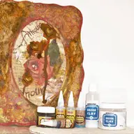 Workshop decoupage - Patina effect si decor clay Pentart