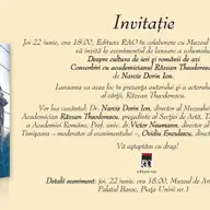 Lansare de carte Despre cultura de ieri și românii de azi. Convorbiri cu academicianul Răzvan Theodorescu, de Narcis Dorin Ion