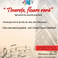 Tinerețe, floare rară - spectacol al elevilor Școlii de Artă Timișoara