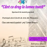 ”Cânt cu drag la lumea toată”