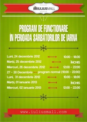 PROGRAM DE SARBATORI