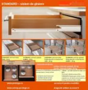 Glisiere cu role, extragere partiala, Standard-Blum