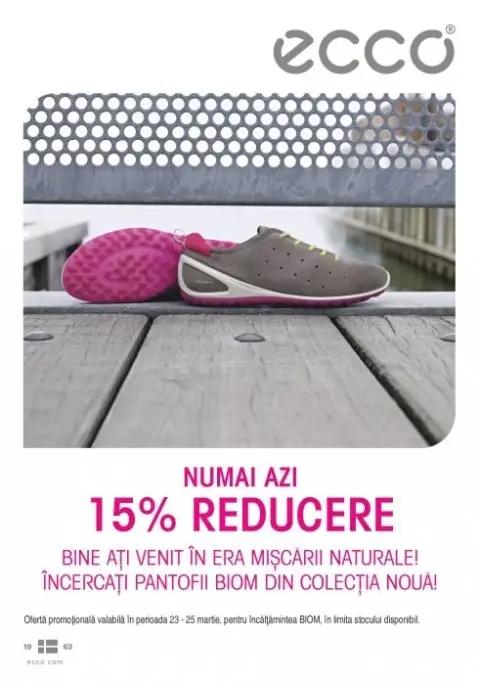 ECCO - Reduceri de 15% la pantofii din colectia BIOM!
