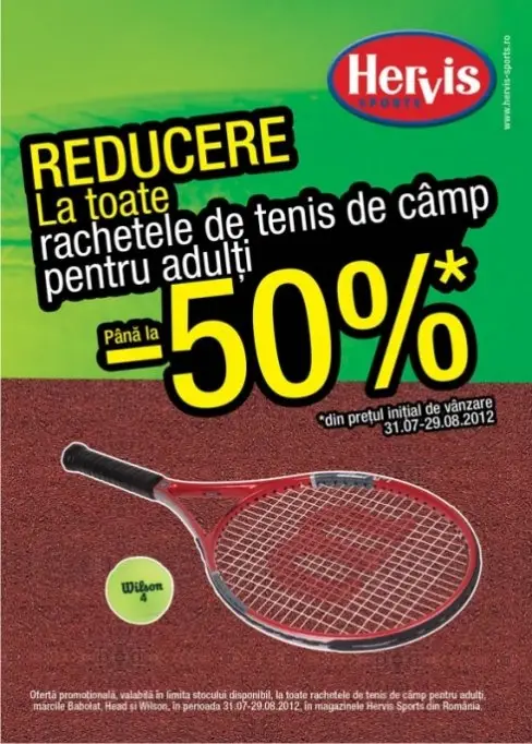 Pana la 50% reducere la toate rachetele de tenis pentru adulti