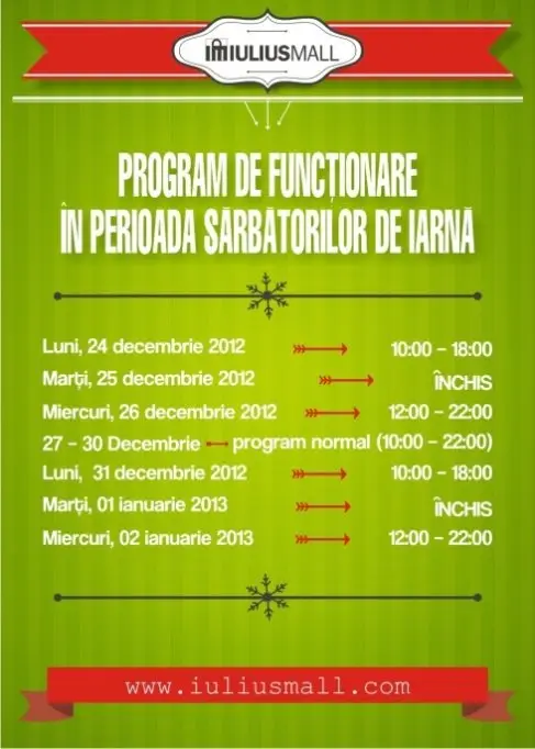 PROGRAM DE SARBATORI