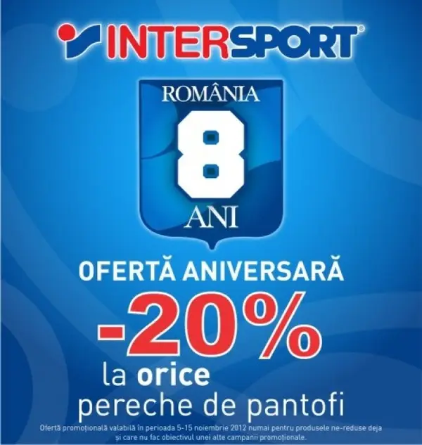 Reduceri de 20% la INTERSPORT!