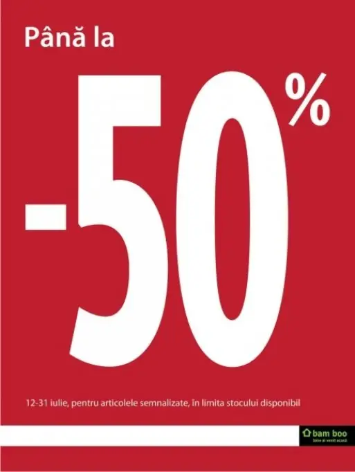 Reduceri de pana la 50% la BAM BOO!