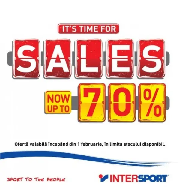 Reduceri de pana la 70% la INTERSPORT!