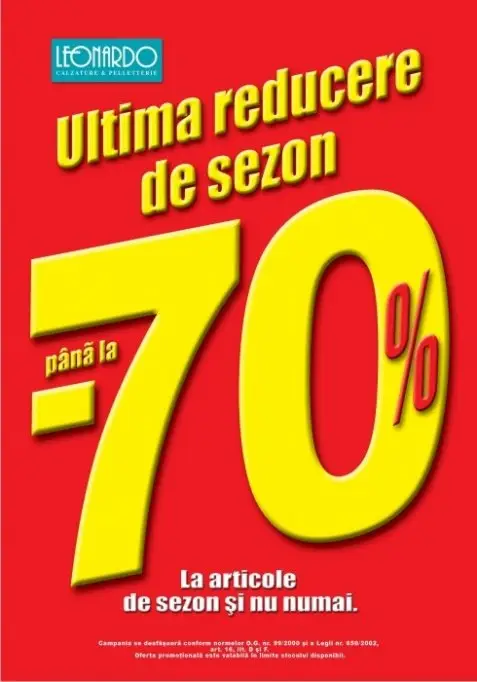 Reduceri de pana la 70% la LEONARDO!