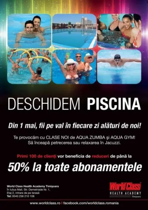 World Class Health Academy Timisoara deschide piscina!