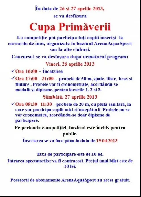 Cupa Primaverii la inot