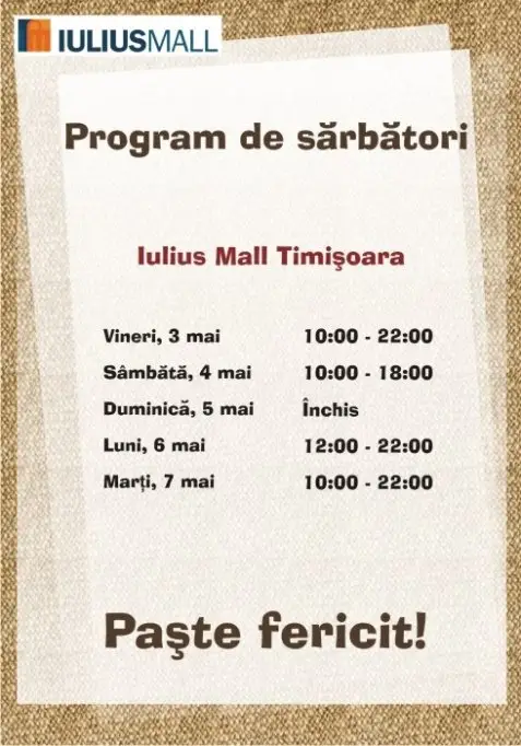Program de sarbatori la Iulius Mall Timisoara