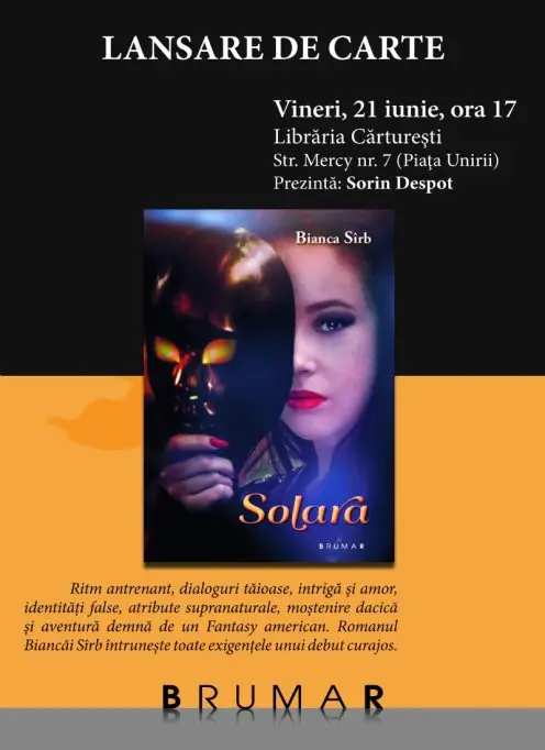 Lansarea romanului Solara - Bianca Sirb