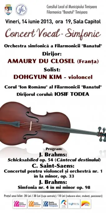 Concert vocal-simfonic cu orchestra si corul Filarmonicii Banatul