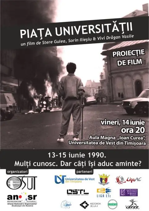 Piata Universitatii - Proiectie de film in Aula Magna