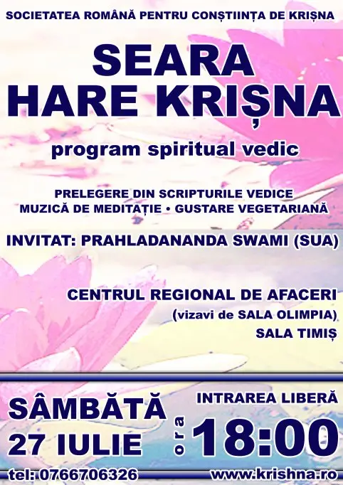 Seara Hare Krisna la CRAFT