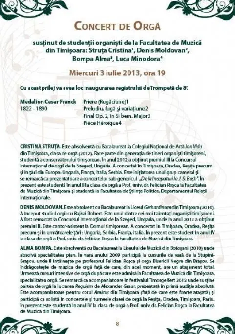 Concert Medalion Cesar Franck