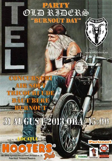 Burnout in aer liber cu Old Riders