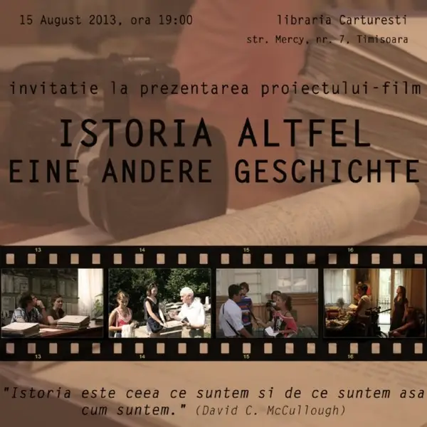 Istoria altfel, proiectie de film la Carturesti Mercy