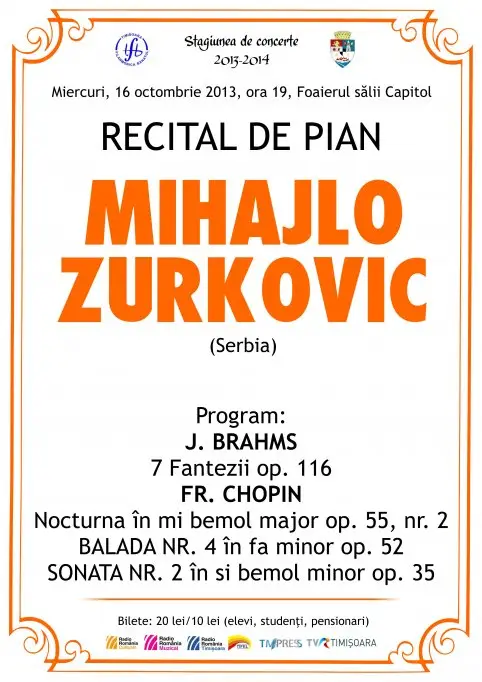Recital de pian Mihajlo Zurkovic