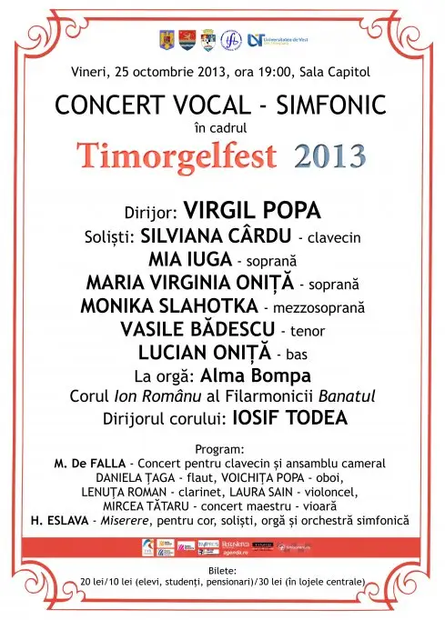 Concert vocal-simfonic Timorgelfest