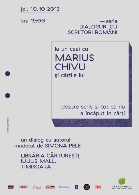 La un ceai cu Marius Chivu si cartile lui