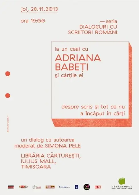 La un ceai cu Adriana Babeti si cartile ei