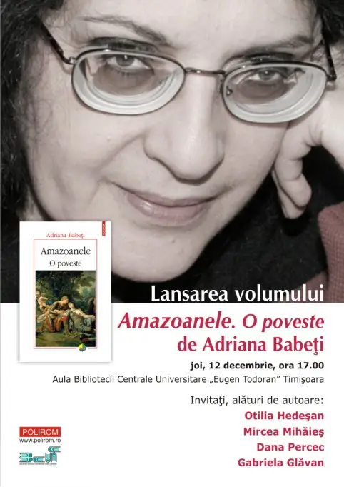Lansare de carte - Amazoanele. O poveste - Adriana Babeti