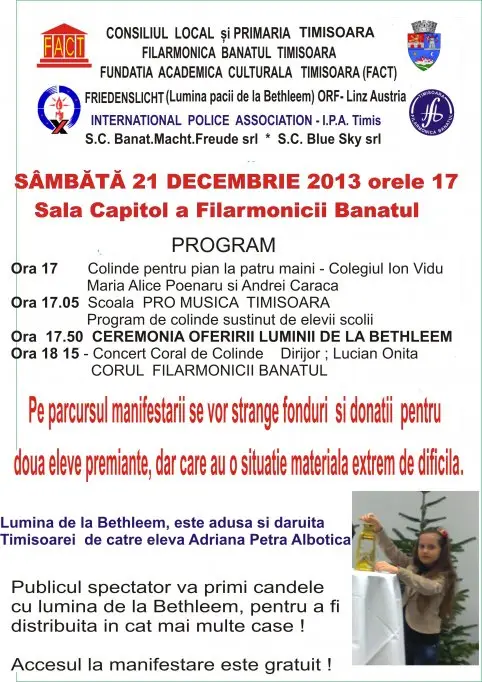 Ceremonia Luminii Pacii de la Bethleem