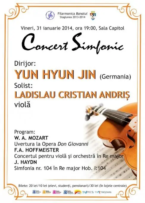 Concert simfonic sub bagheta maestrului Yun Hyun Jin