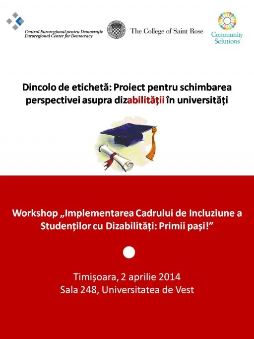 Implementarea Cadrului de Incluziune a Studentilor cu Dizabilitati: Primii pasi