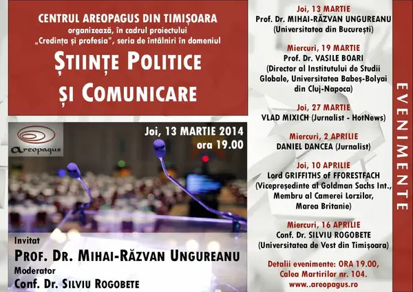 Credinta si profesia @ Serie de intalniri in domeniul Stiinte Politice si Comunicare