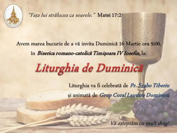 Grupul Coral Laudate Dominum va invita la Liturghia de duminica