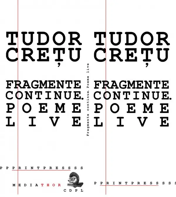 Lansare volum de poezii: Fragmente Continue. Poeme Live - Tudor Cretu