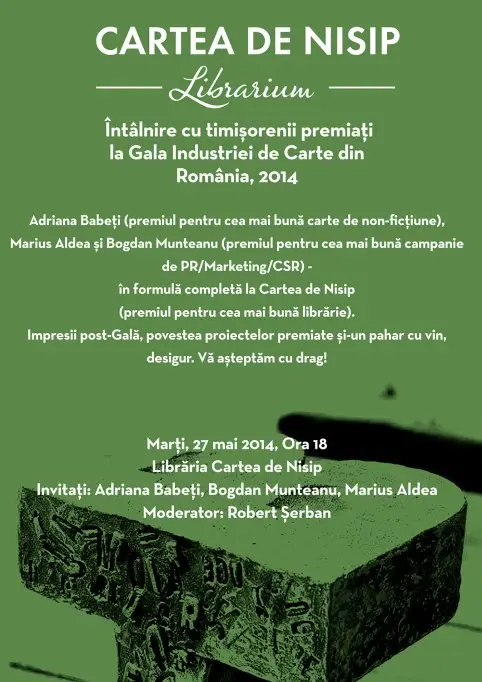 Intalnire cu timisorenii premiati la Gala Industriei de Carte din Romania