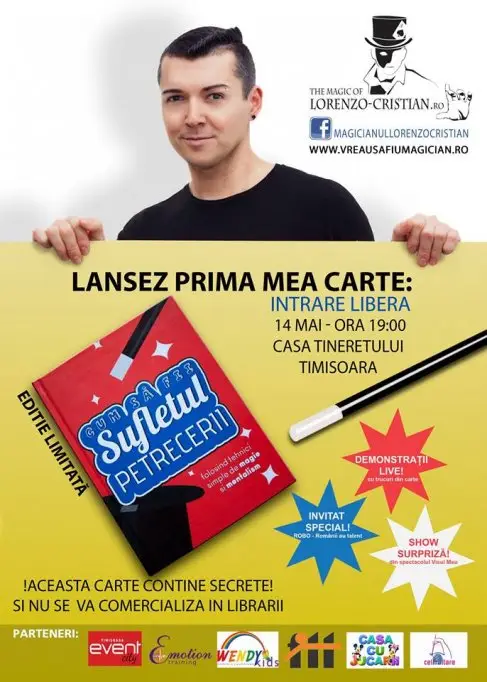 “Cum sa fii sufletul petrecerii” - Lansare de carte si demonstratii live de magie!