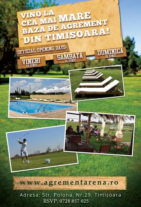 Deschiderea oficiala Agrement Arena Timisoara, in weekendul 13-15 iunie!