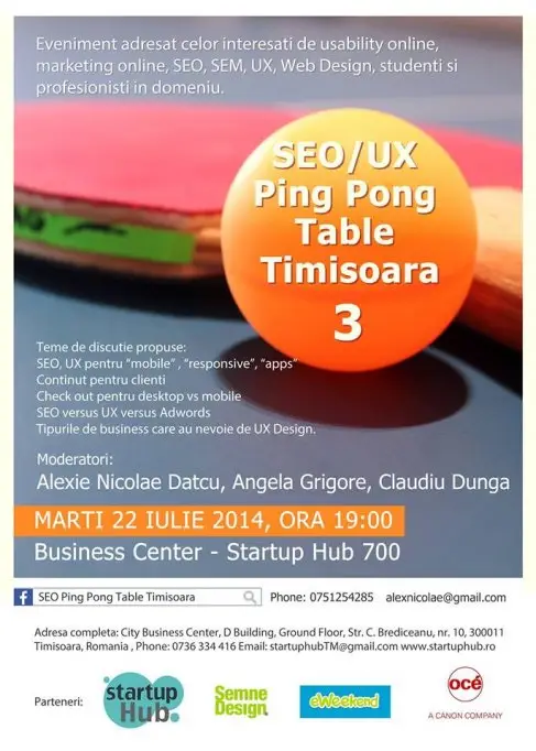 SEO & UX Ping Pong Table