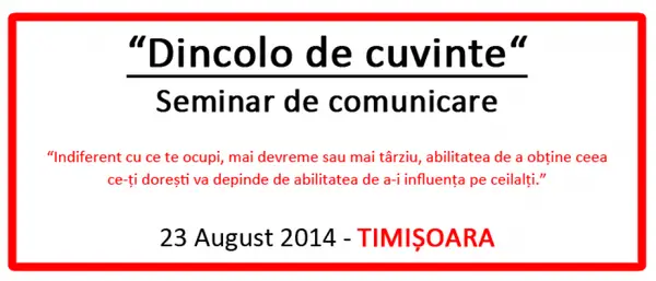 Seminar "Dincolo de cuvinte"
