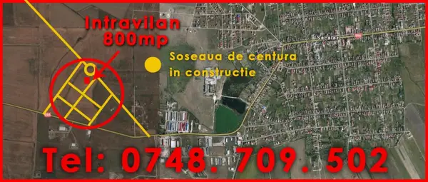 Teren 800 mp intravilan in Sacalaz
