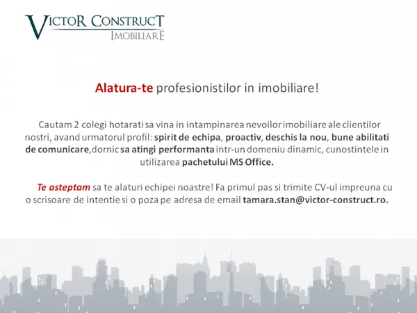 Alature-te echipei Victor Construct Imobiliare