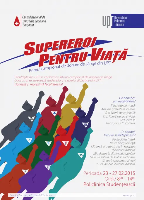 Supereroi pentru viata – primul campionat de donare de sange din UPT