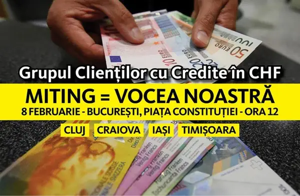 Miting de Protest pentru conversia in lei a creditelor in valuta (CHF, EUR, USD)