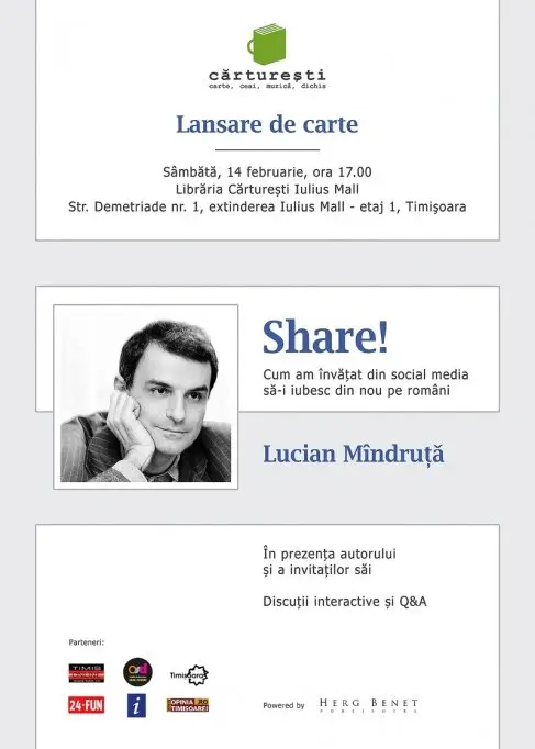 Lucian Mindruta lanseaza “Share!”