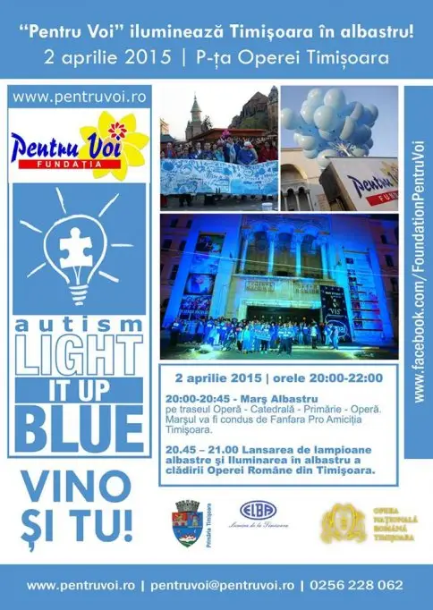 Pentru Voi ilumineaza in albastru Timisoara